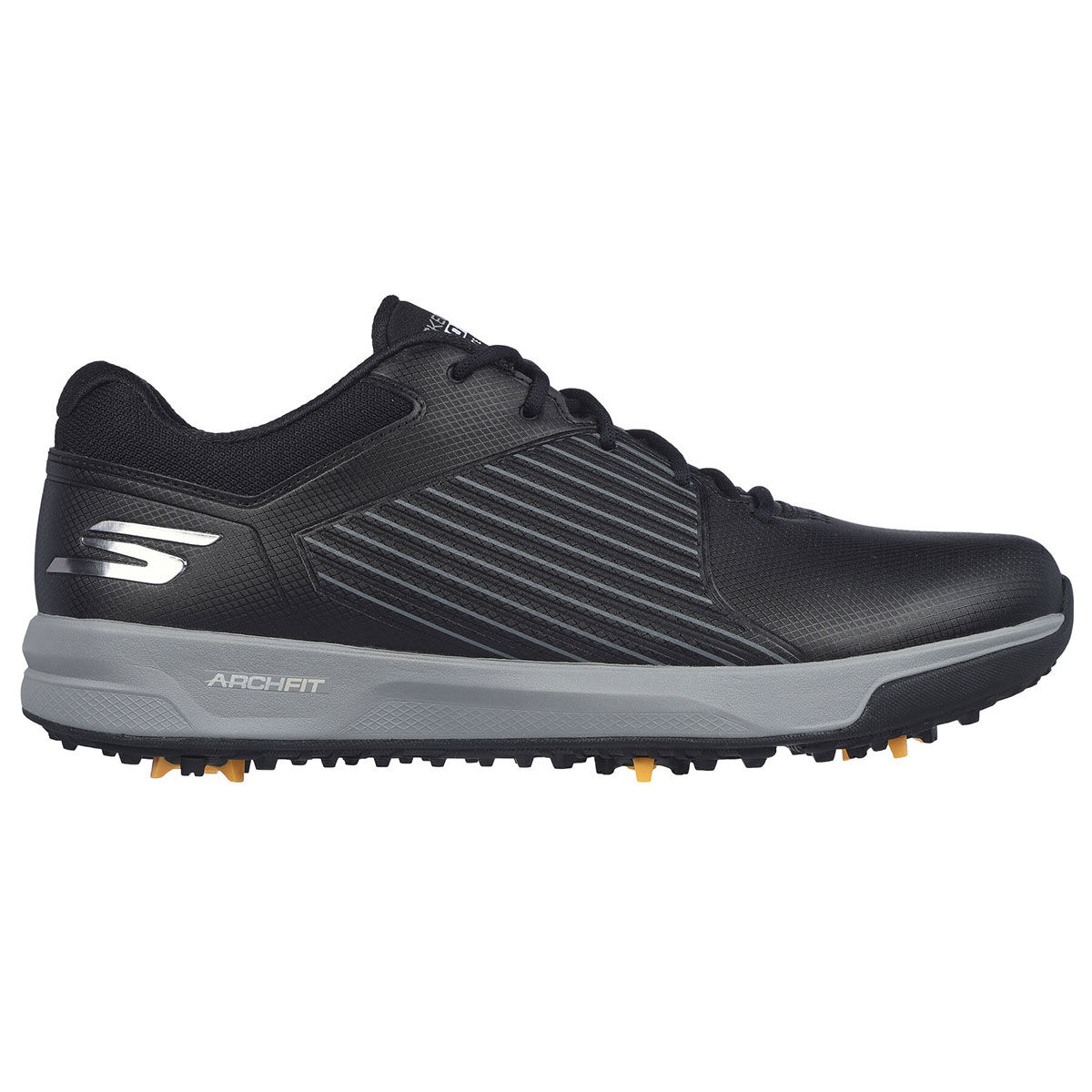 Skechers Men’s GO GOLF Elite Vortex Waterproof Spiked Golf Shoes, Mens, Black/grey, 10 | American Golf