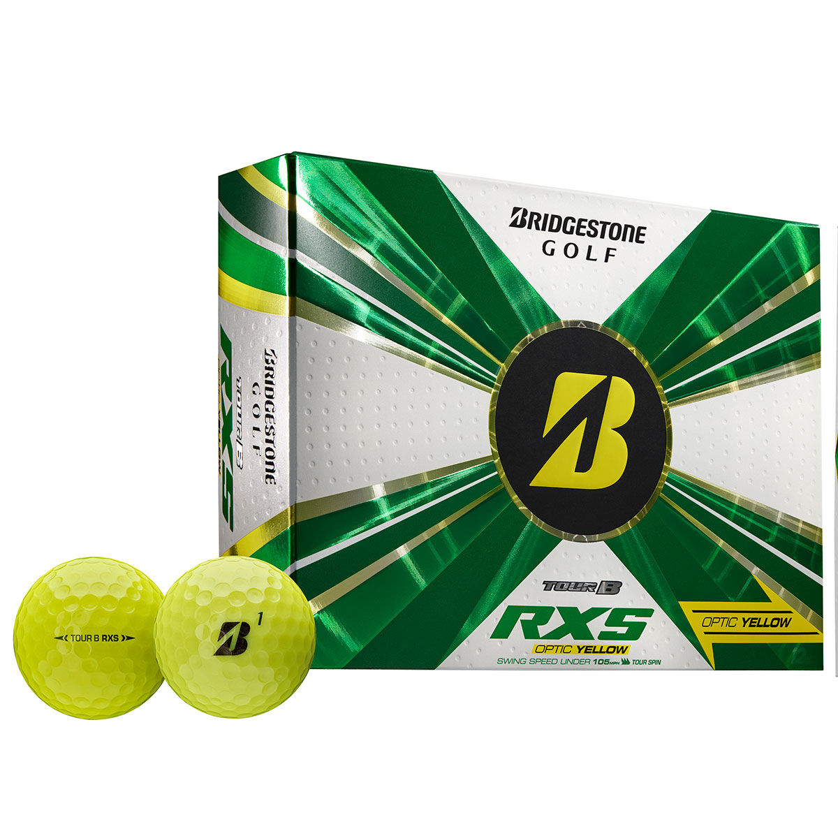 Bridgestone Golf Golf Ball, Tour Yellow B RXS 12 Pack | American Golf, One Size