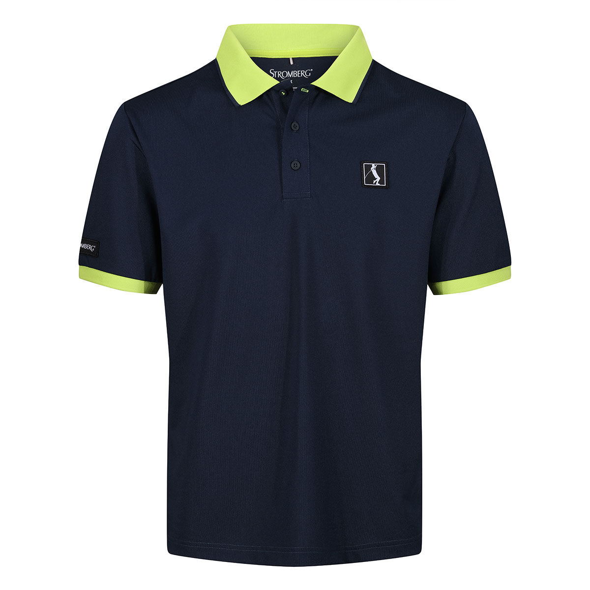 Stromberg Men’s Lee Sharpe Flag Golf Polo Shirt, Mens, Navy/lime, Small | American Golf