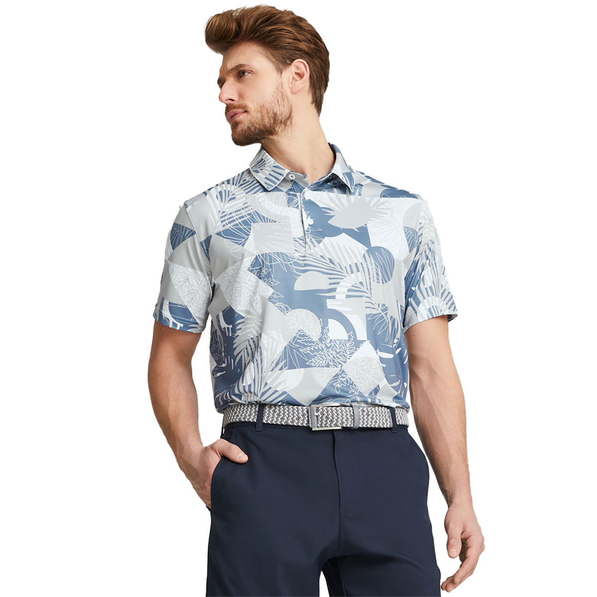 PUMA Men’s MATTR Geo Golf Polo Shirt, Mens, Evening sky/navy blazer, Small | American Golf