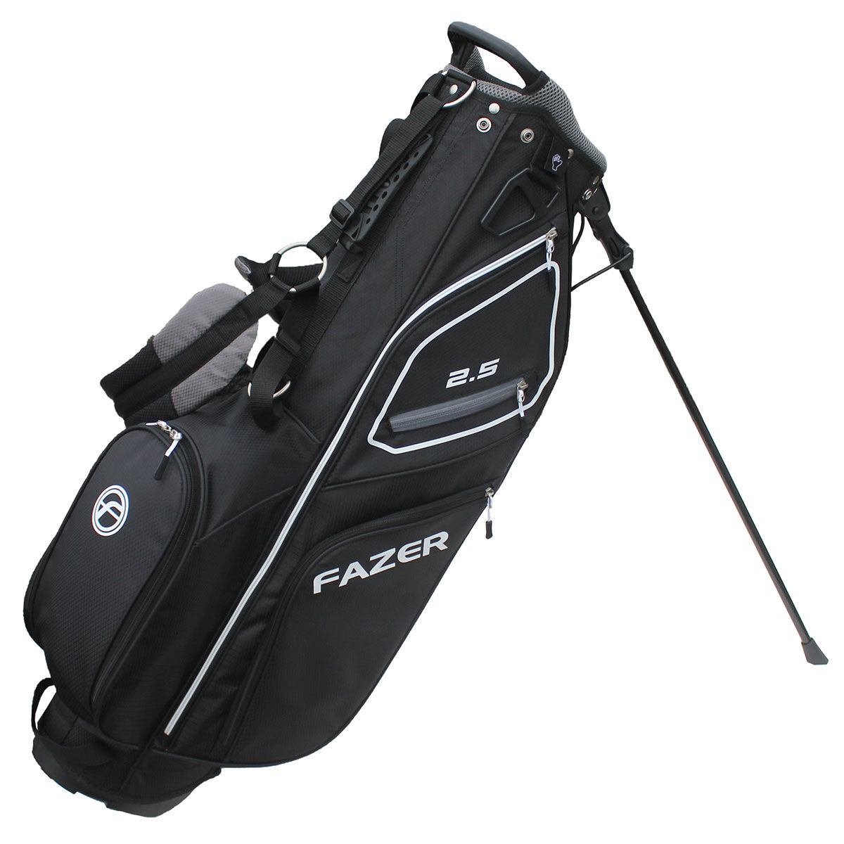 Fazer 2.5 Lightweight Golf Stand Bag, Black/silver, One Size | American Golf