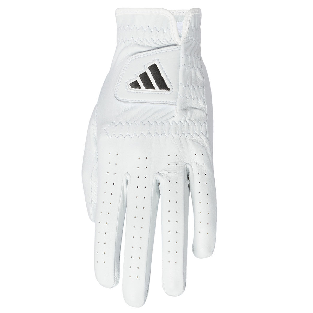 adidas Men’s Ultimate Leather Golf Glove, Mens, Left hand, Medium/large, White/black | American Golf
