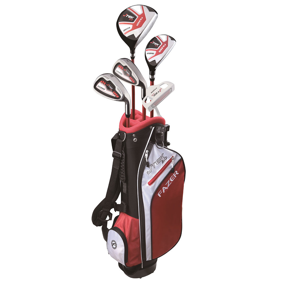 Fazer Kids Red Lightweight J TEK 5.0 Right Hand Golf Package Set, Size: Age 9-11 Junior | American Golf, One Size