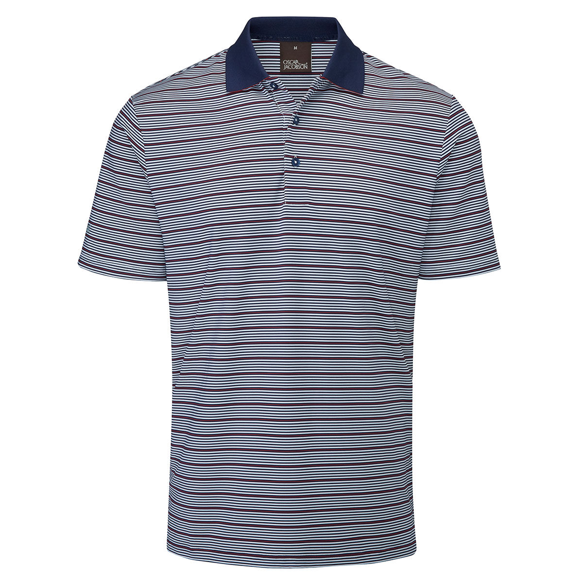Oscar Jacobson Men’s Kendal Golf Polo Shirt, Mens, Navy/red, Small | American Golf