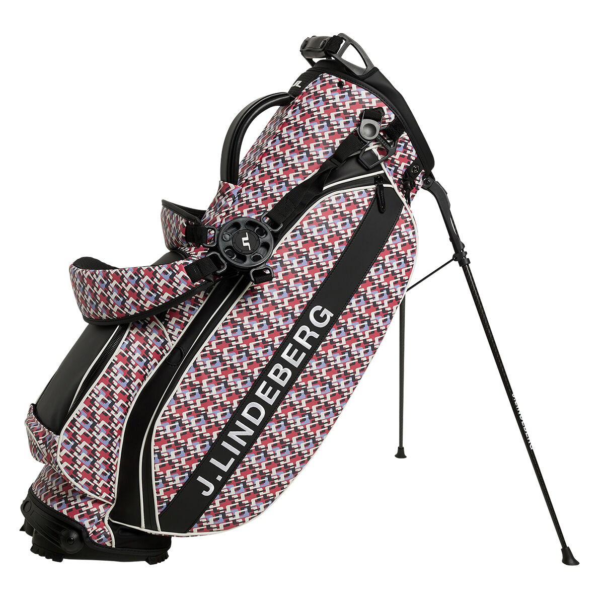 J.Lindeberg Play Print Golf Stand Bag, Jl micro bridge rose red | American Golf
