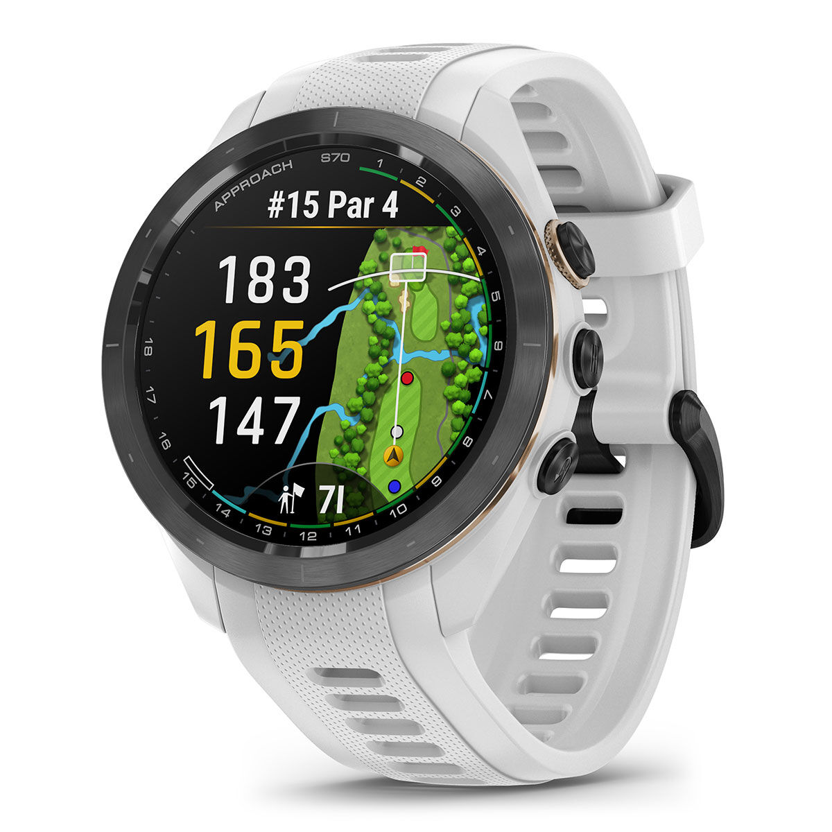 Garmin Approach S70s 42mm Golf GPS Watch, White | American Golf