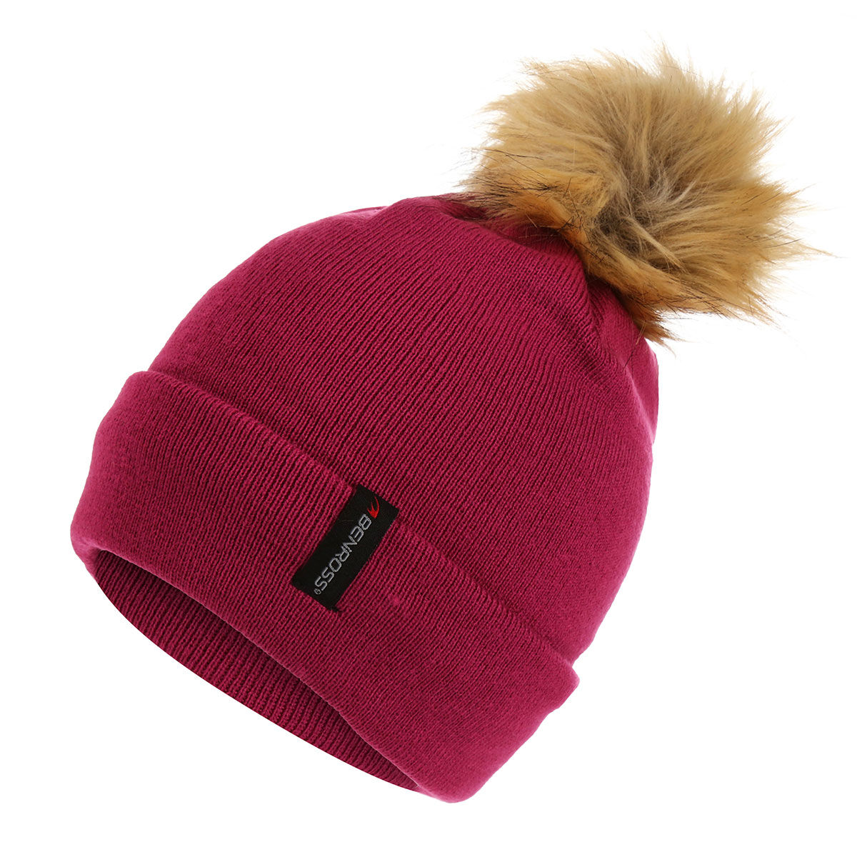Benross Pink Comfortable Knitted Fleece Pom Golf Hat | American Golf, One Size