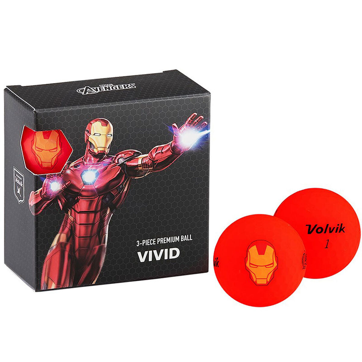 Volvik Red and Yellow Black Panther Print Marvel 4 Pack of Golf Balls, One Size | American Golf