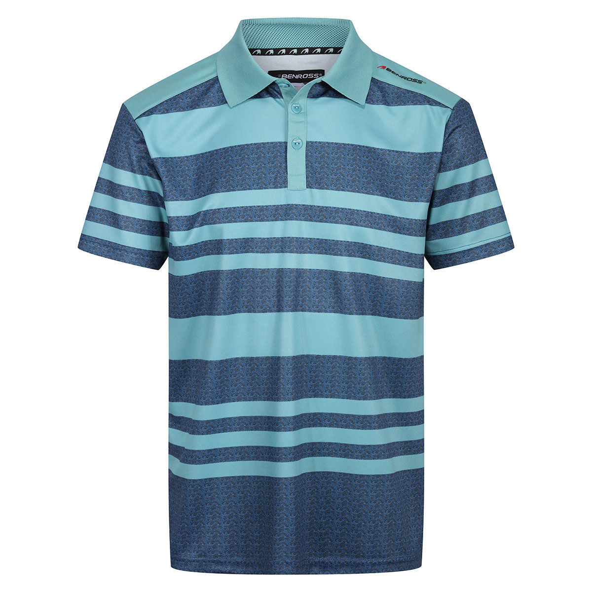 Benross Men’s Marl Stripe Stretch Golf Polo Shirt, Mens, Blue porcelain, Small | American Golf