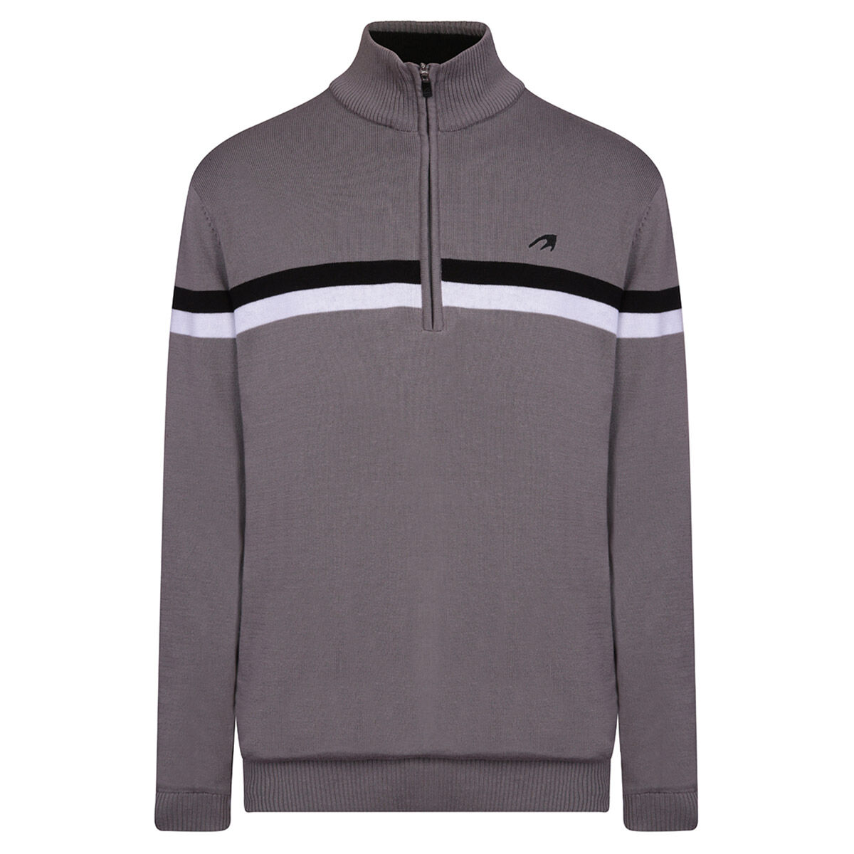 Benross Mens Grey And Black Knitted Lined Golf Midlayer, Size: Small | American Golf