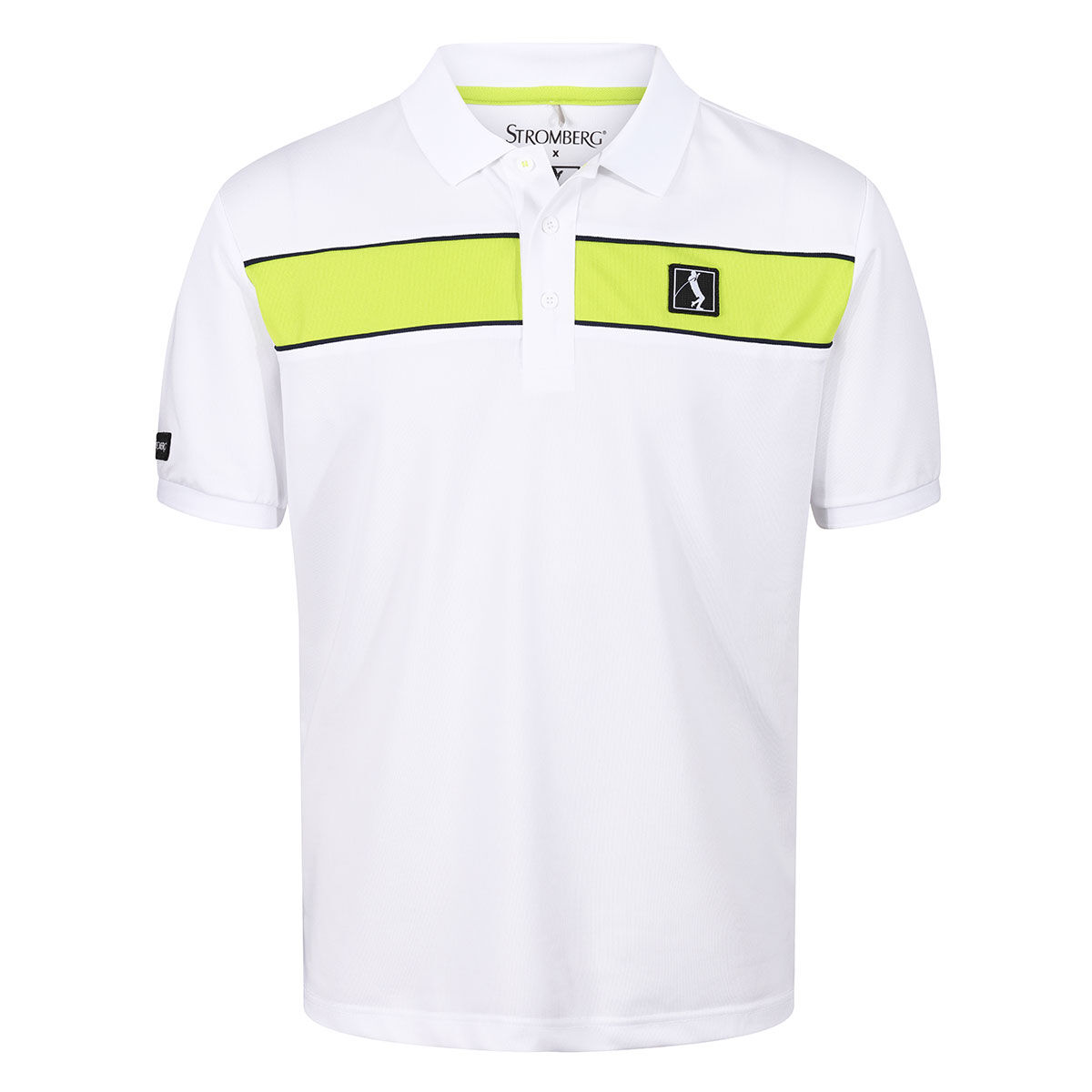 Stromberg Men’s Lee Sharpe Gilbert Golf Polo Shirt, Mens, White/lime, Small | American Golf