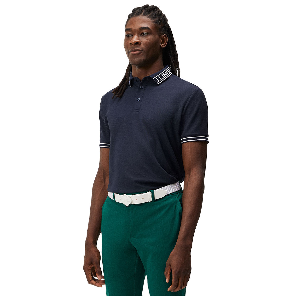 J.Lindeberg Men’s Austin Golf Polo Shirt, Mens, Navy blue, Small | American Golf