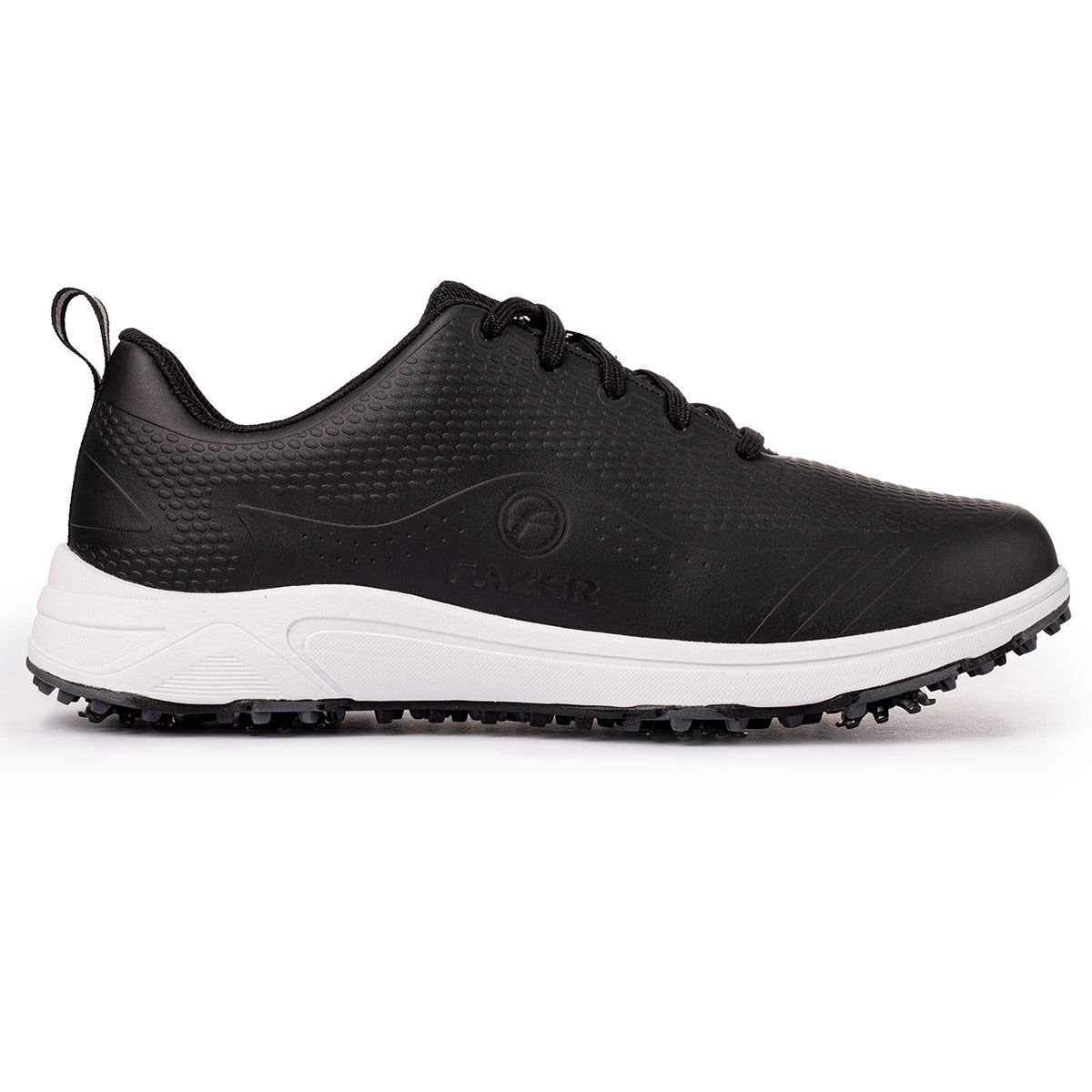 Fazer Mens Black Waterproof Plain Ventura Spiked Golf Shoes, Size: 8 | American Golf
