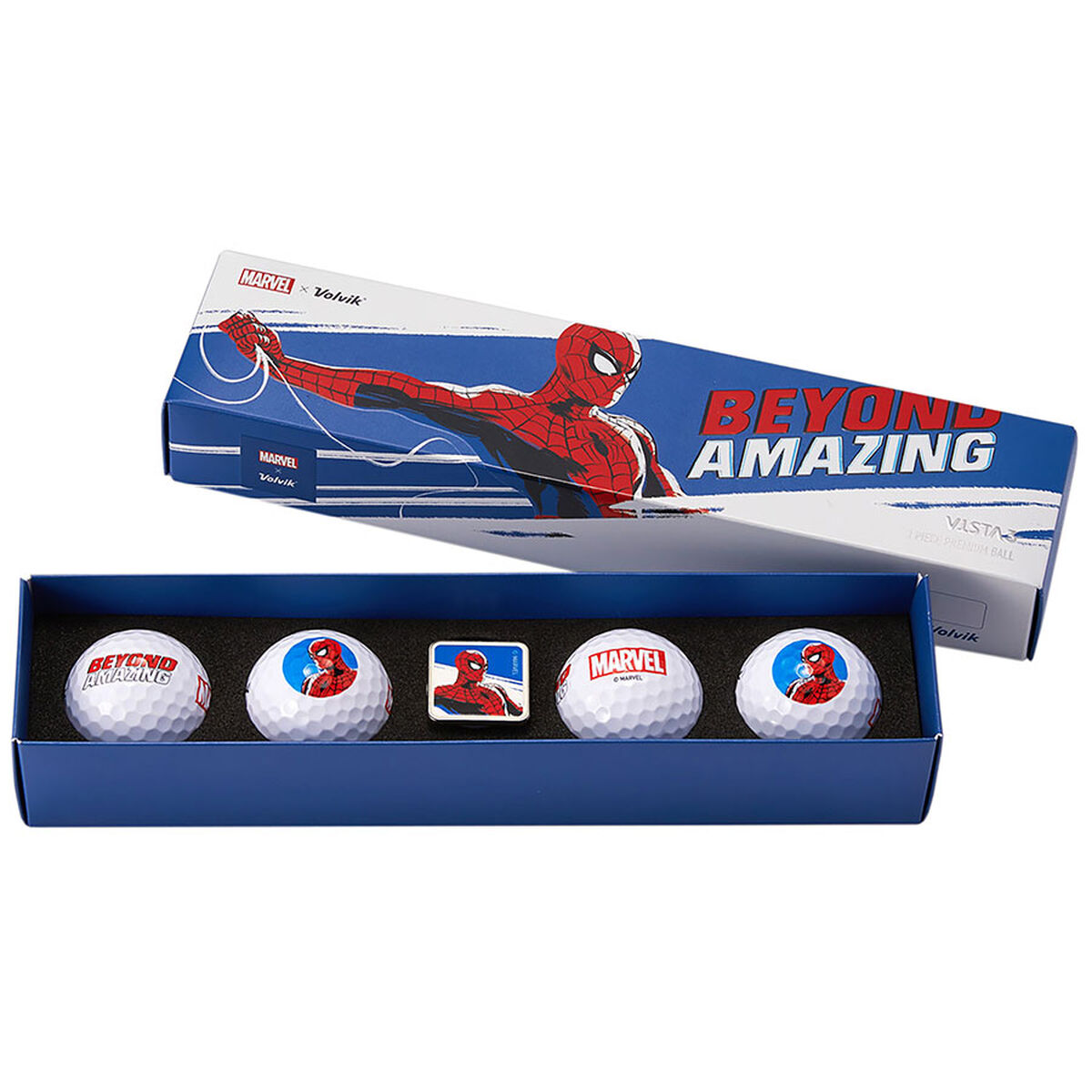 Volvik Marvel 4 Golf Ball Pack & Marker, Mens, Amazing spider man | American Golf