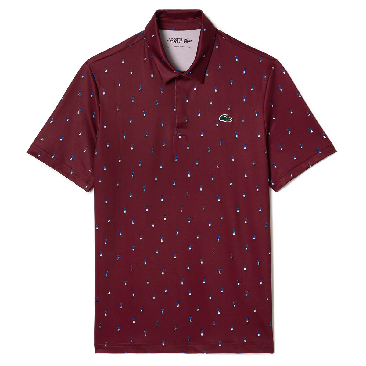 Lacoste Men’s All-Over Print Golf Polo Shirt, Mens, Zin/hilo, Large | American Golf