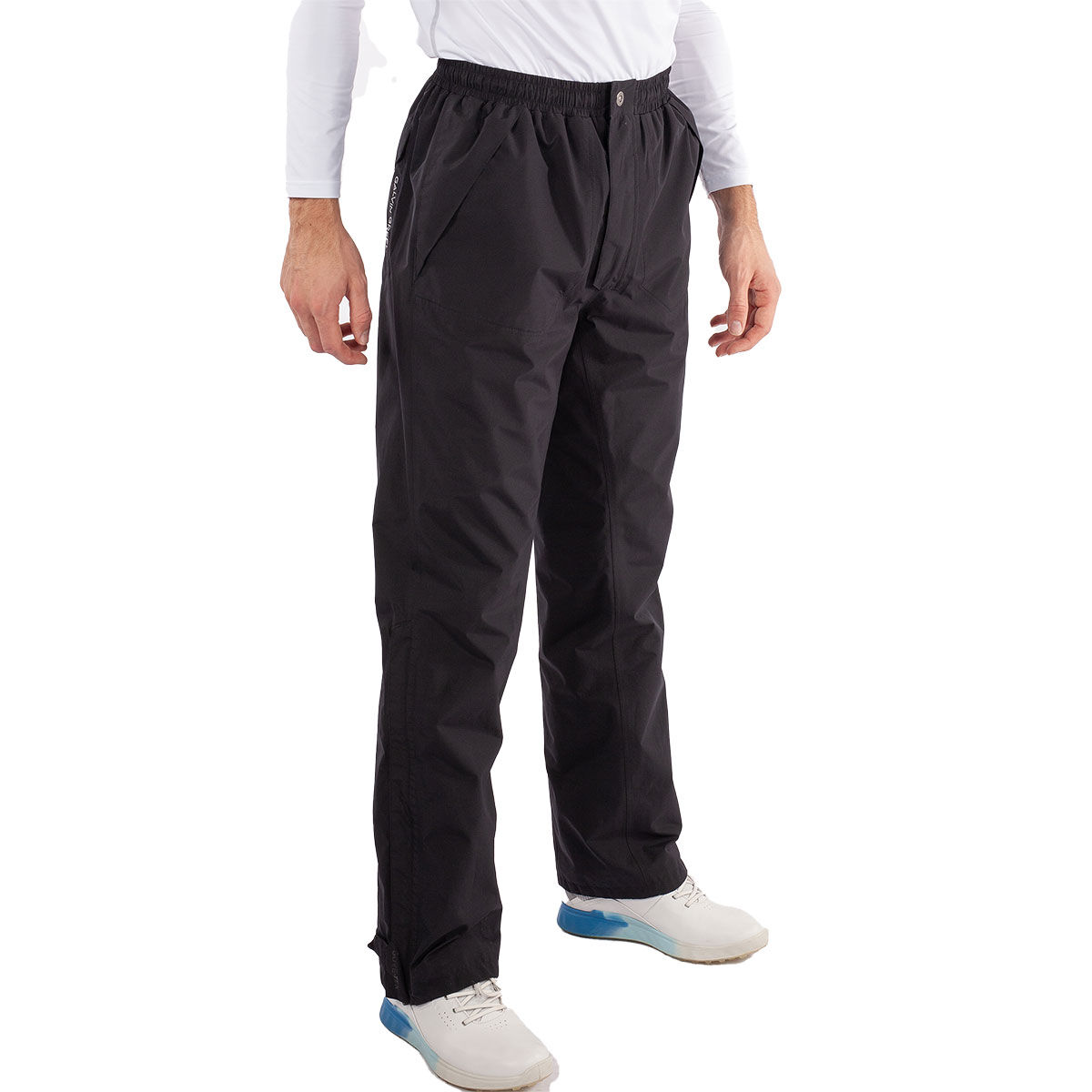 Galvin Green Mens Black Lightweight Andy GORE-TEX Waterproof Long Fit Golf Trousers, Size: L | American Golf