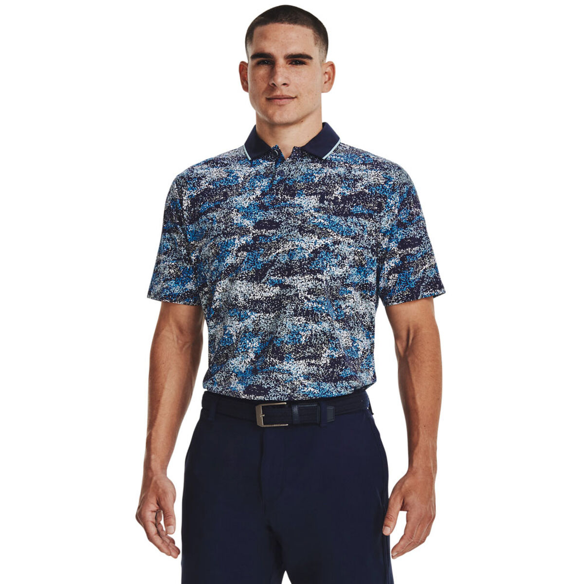 Under Armour Men’s Iso-Chill Edge Golf Polo Shirt, Mens, Midnight navy/blizzard/navy, Small | American Golf