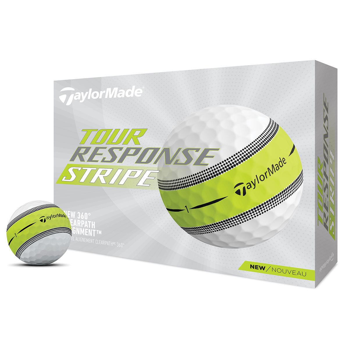 TaylorMade Golf Ball, Tour Response Stripe 12 Pack, White/green | American Golf, One Size