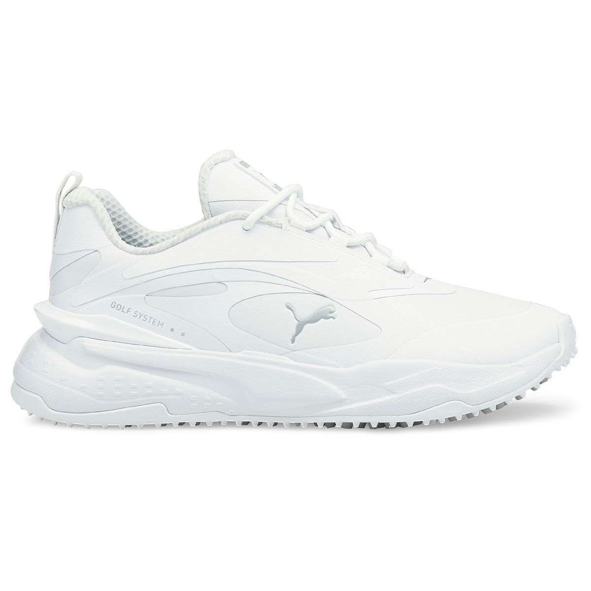 PUMA Womens GS-Fast Waterproof Spikeless Golf Shoes, Female, White/white, 4 | American Golf