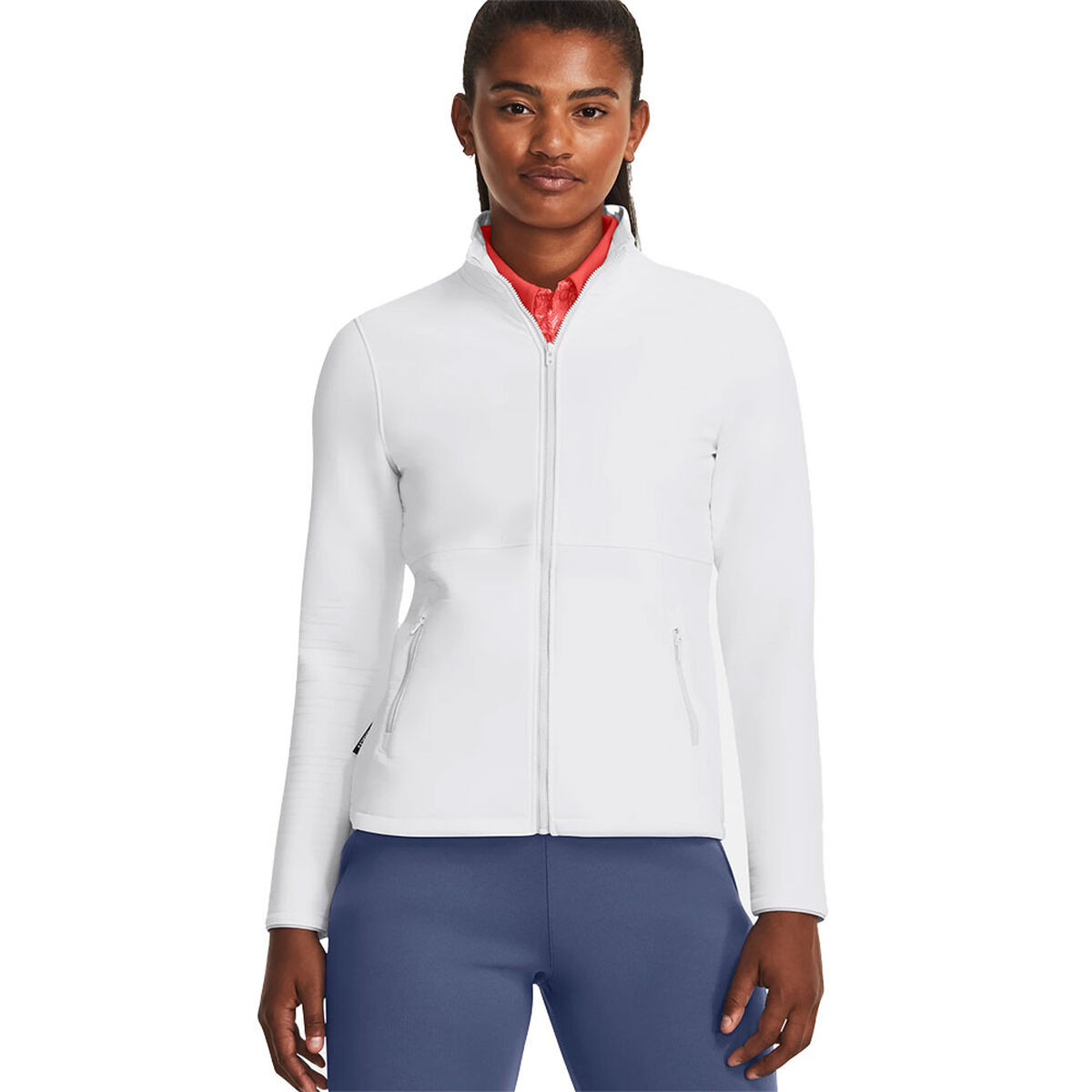 Under Armour Womens Storm Daytona Full Zip Golf Jacket, Female, White/halo grey/silver, Medium | American Golf