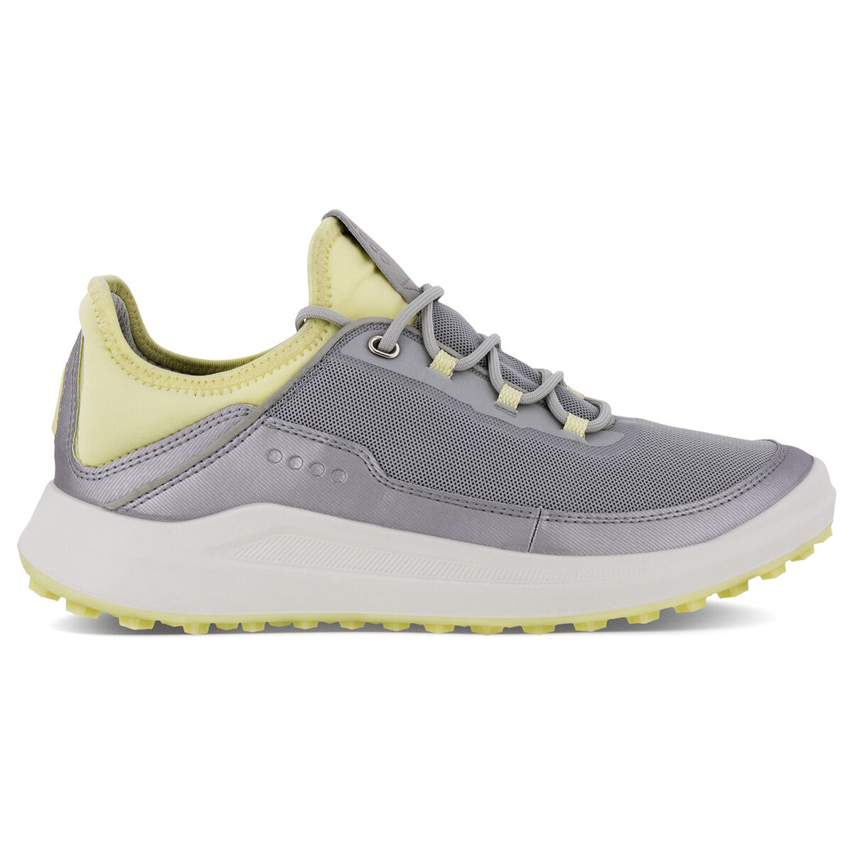 ECCO Womens Grey and Yellow Core Mesh Golf Shoes, Size: 5-5.5| American Golf