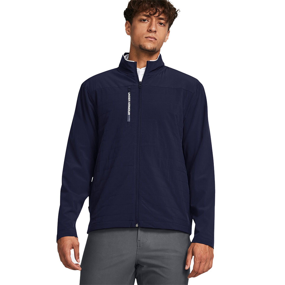 Under Armour Men’s Storm Revo Full-Zip Golf Jacket, Mens, Midnight navy/white, Medium | American Golf