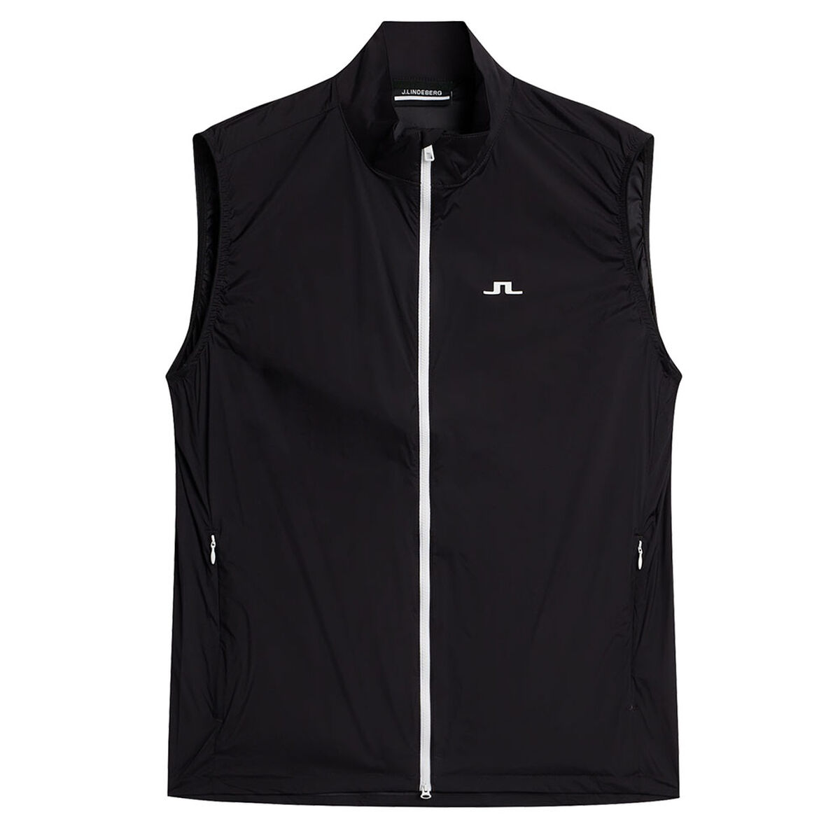 J.Lindeberg Men’s Ash Light Packable Golf Vest, Mens, Black, Large | American Golf