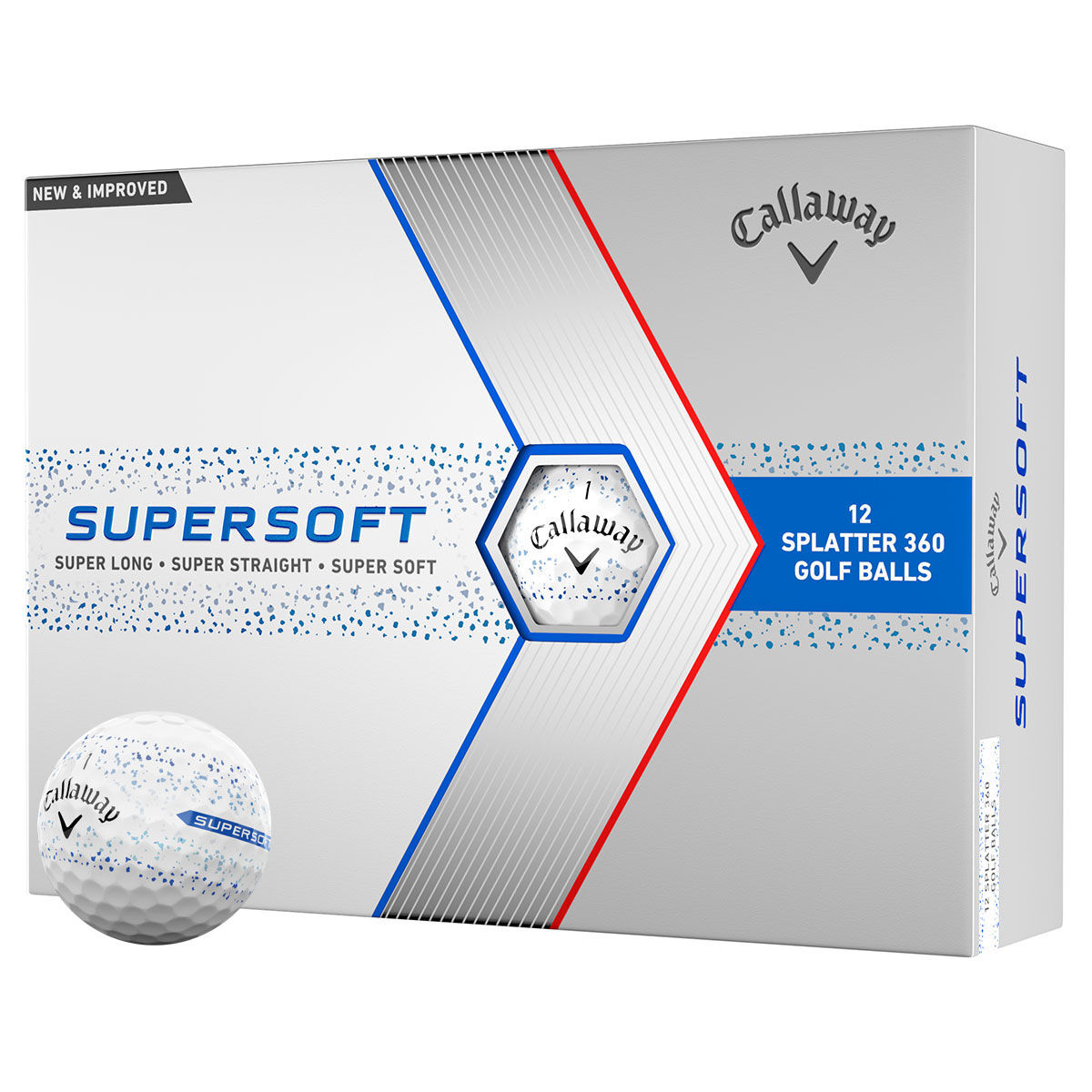 Callaway Golf Supersoft Splatter 12 Golf Ball Pack, Mens, Blue splatter | American Golf