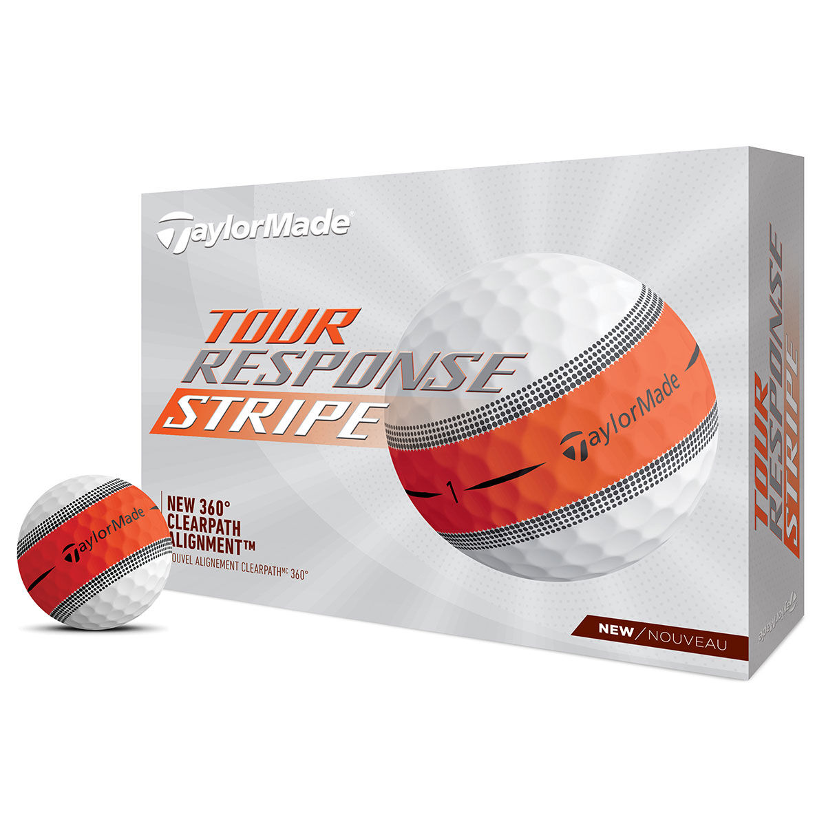 TaylorMade Tour Response Stripe 12 Golf Ball Pack, Mens, Orange | American Golf
