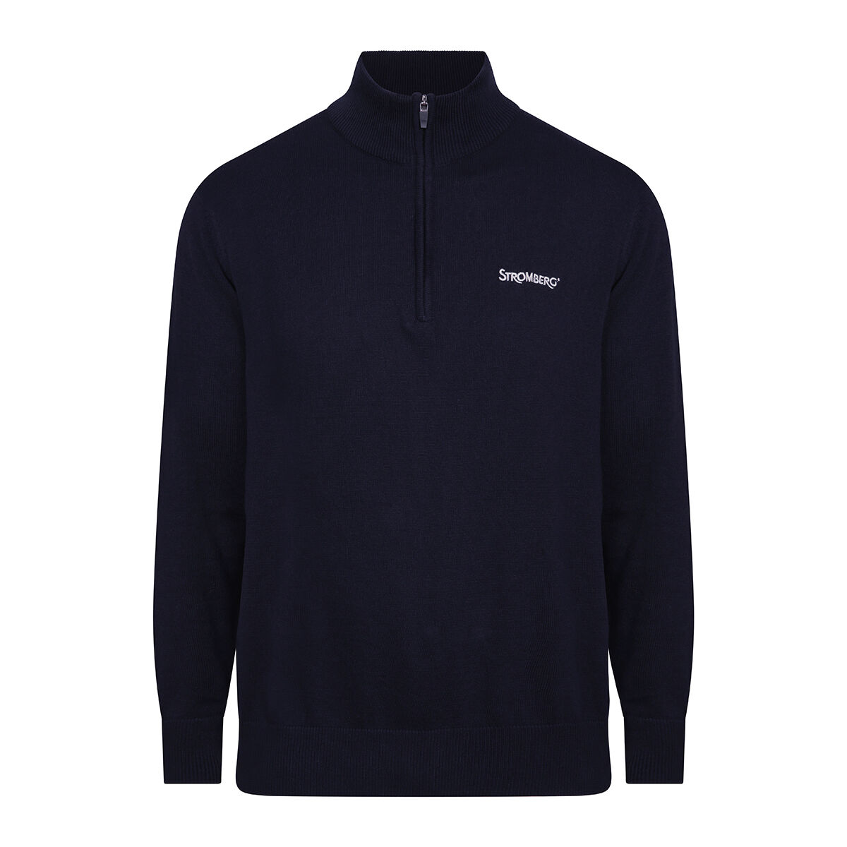 Stromberg Mens Navy Blue Comfortable Plain Knitted Golf Midlayer, Size: Small  | American Golf