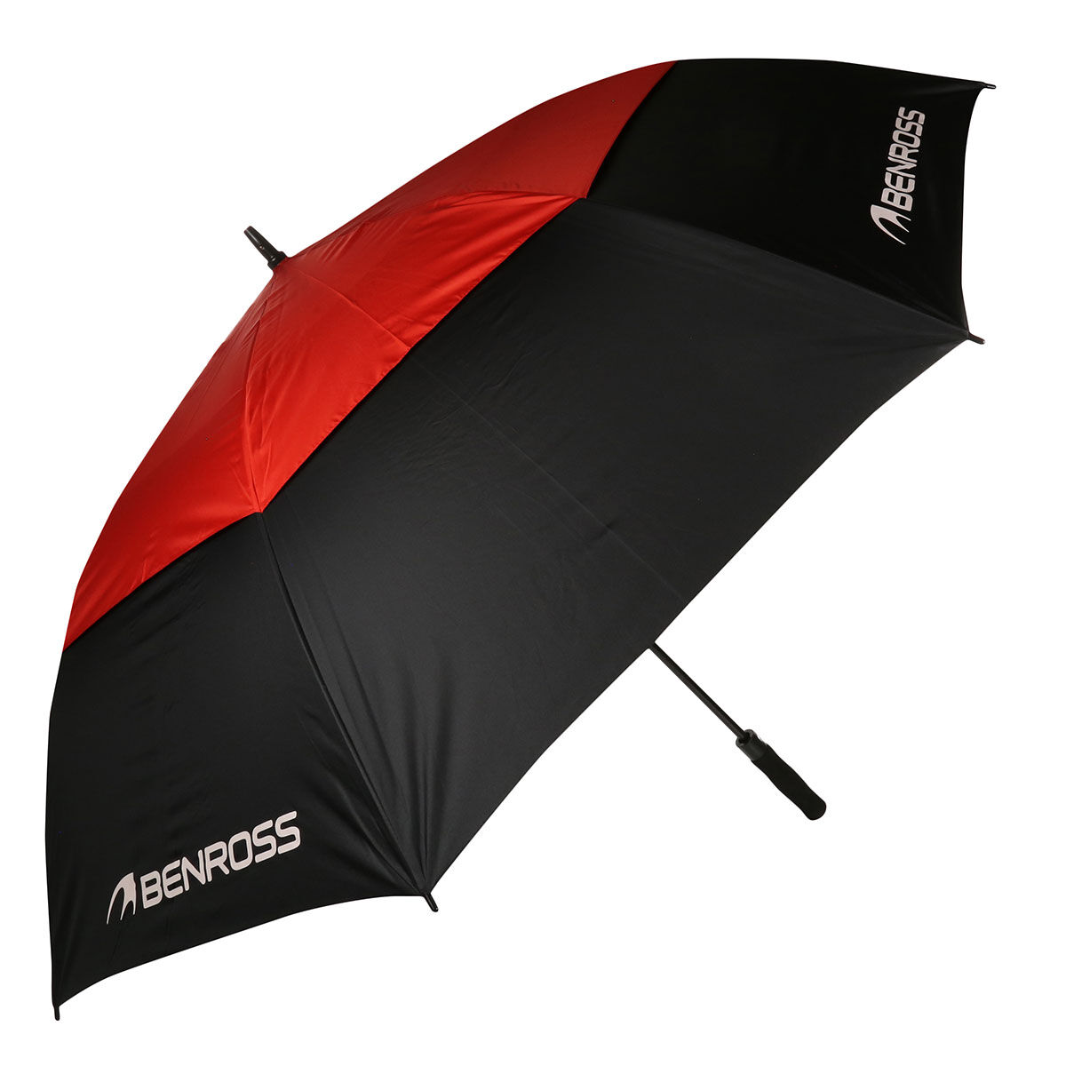 Benross Black And Red Lightweight Plain Double Canopy Golf Umbrella, Size: 68", 68 inches | American Golf