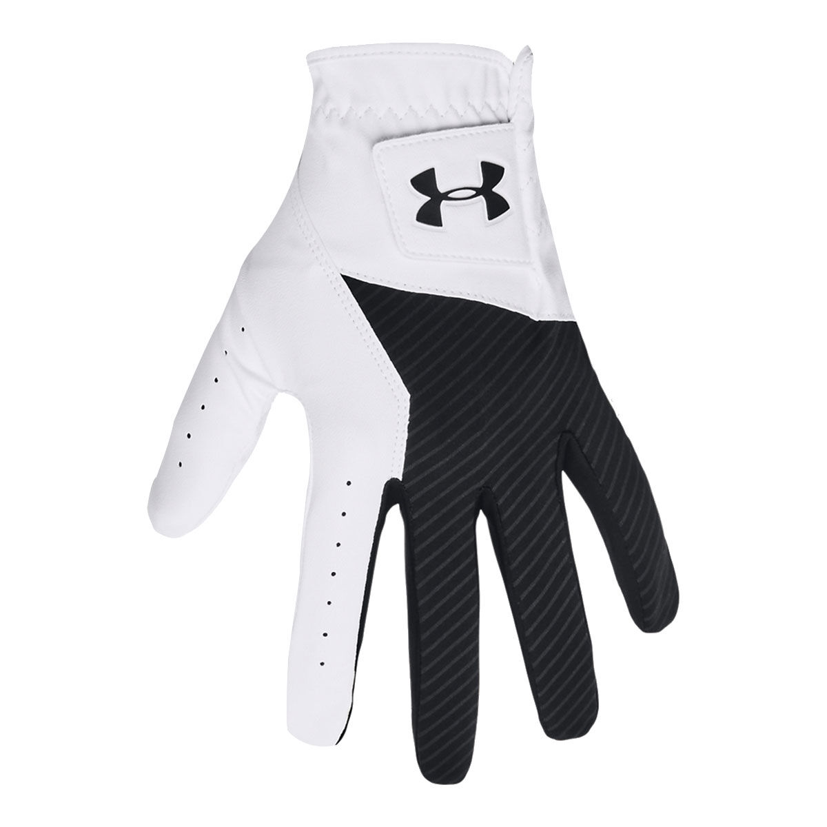 Under Armour White and Black Lightweight Medal Left Hand Golf Glove, Size: Medium | American Golf