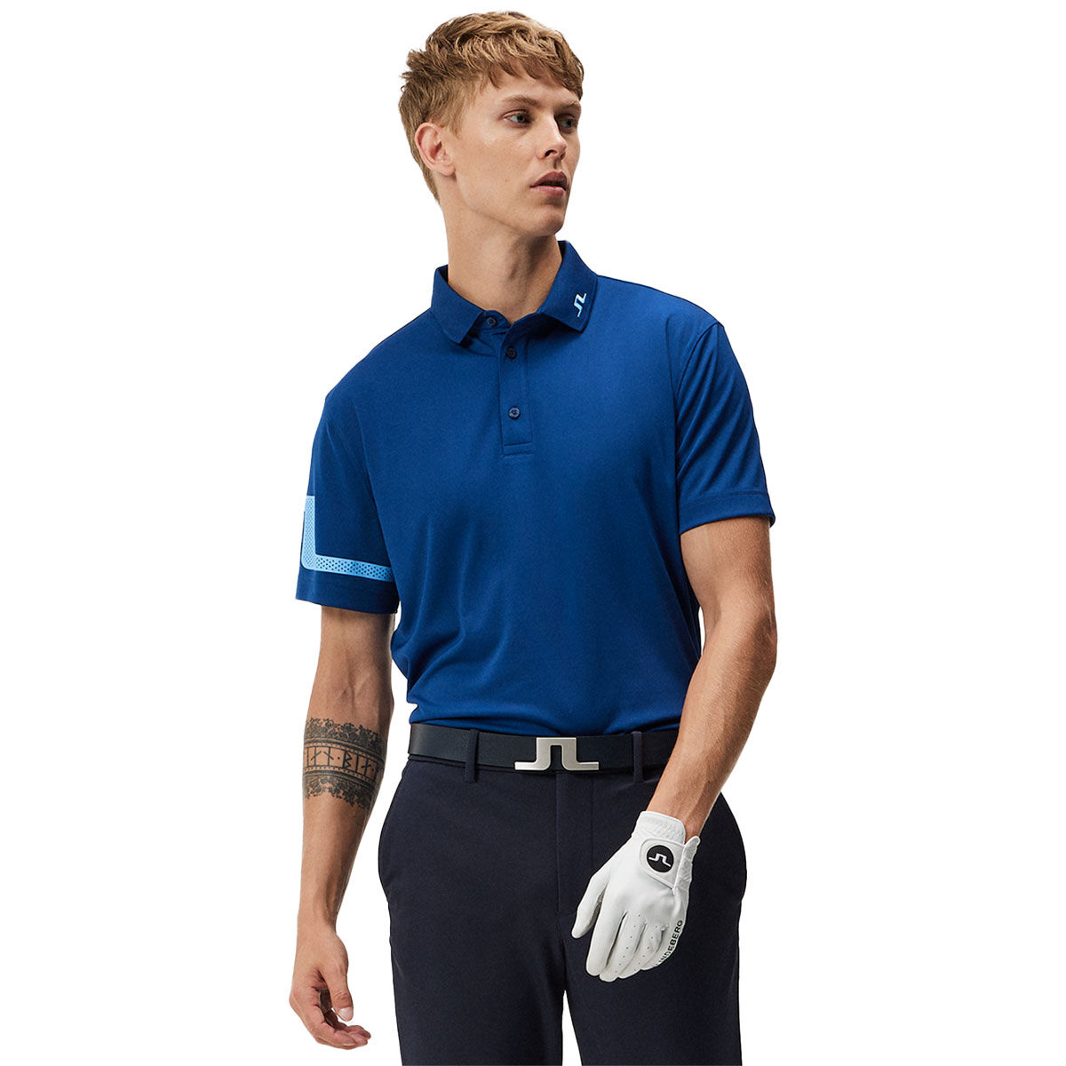 J.Lindeberg Men’s Heath Golf Polo Shirt, Mens, Estate blue, Xl | American Golf