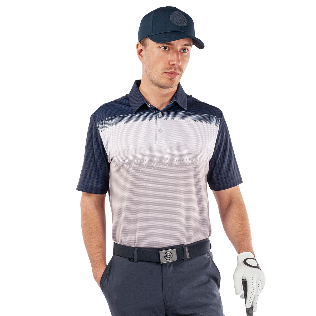 Galvin Green Men’s Mo Golf Polo Shirt, Mens, Cool grey/white, Medium | American Golf