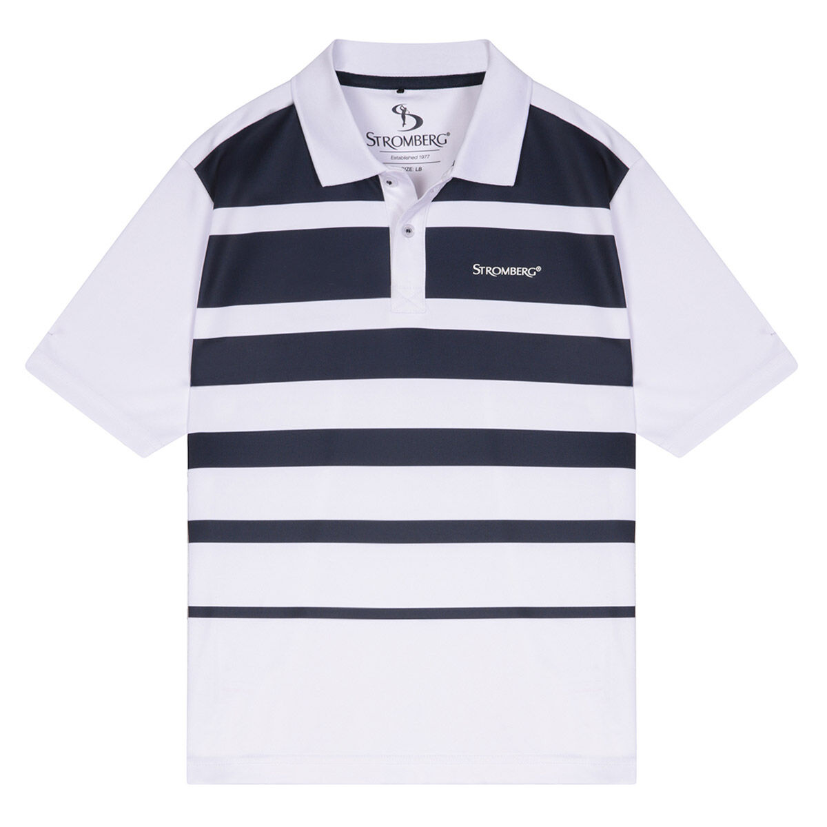 Stromberg Junior Strike Stretch Golf Polo Shirt, Unisex, White/peacoat, 11-12 years | American Golf