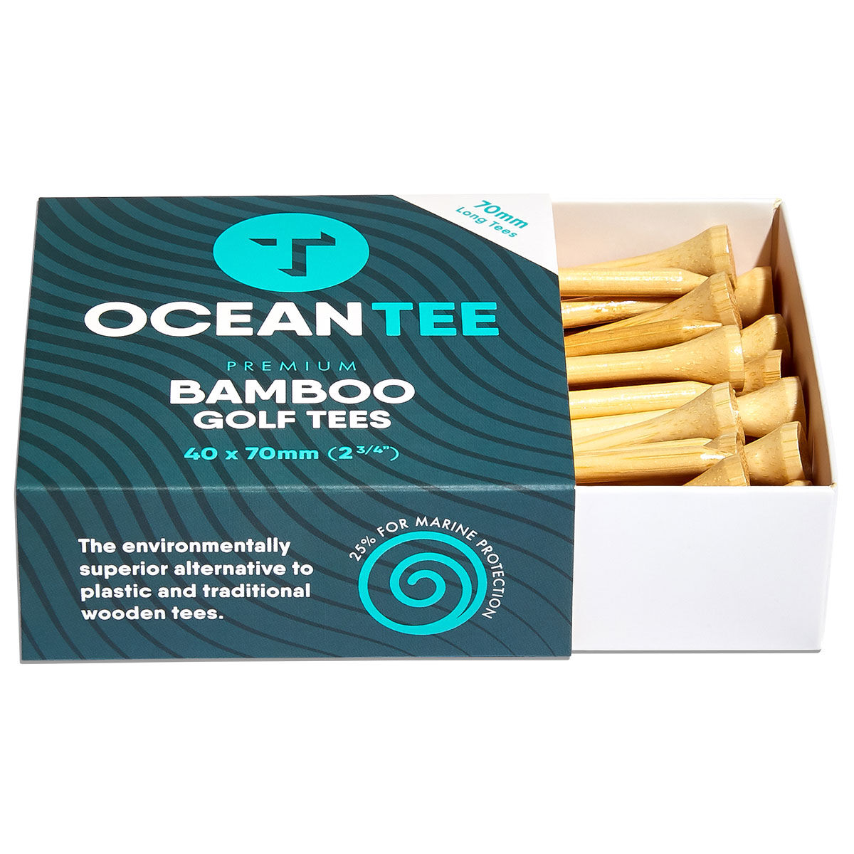 Ocean Tee Brown 40 Pack Bamboo Tees, Size: 70mm | American Golf