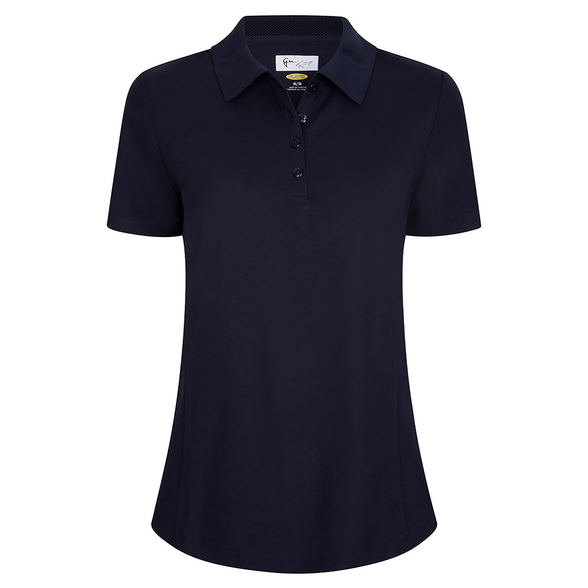 Greg Norman Womens Navy Blue Essential Golf Polo Shirt, Size: Small | American Golf