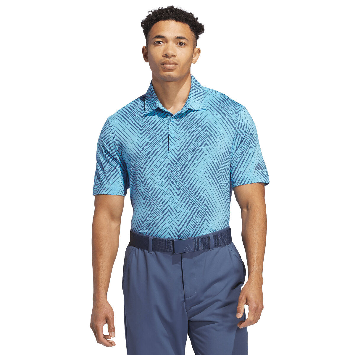 adidas Men’s Ultimate365 All-Over Print Golf Polo Shirt, Mens, Semi blue burst/preloved ink, Xl | American Golf
