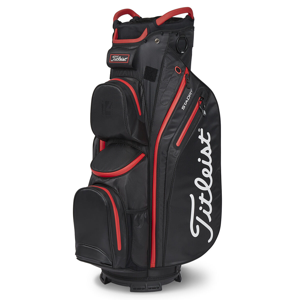 Titleist 14 StaDry Waterproof Golf Cart Bag, Black red | American Golf