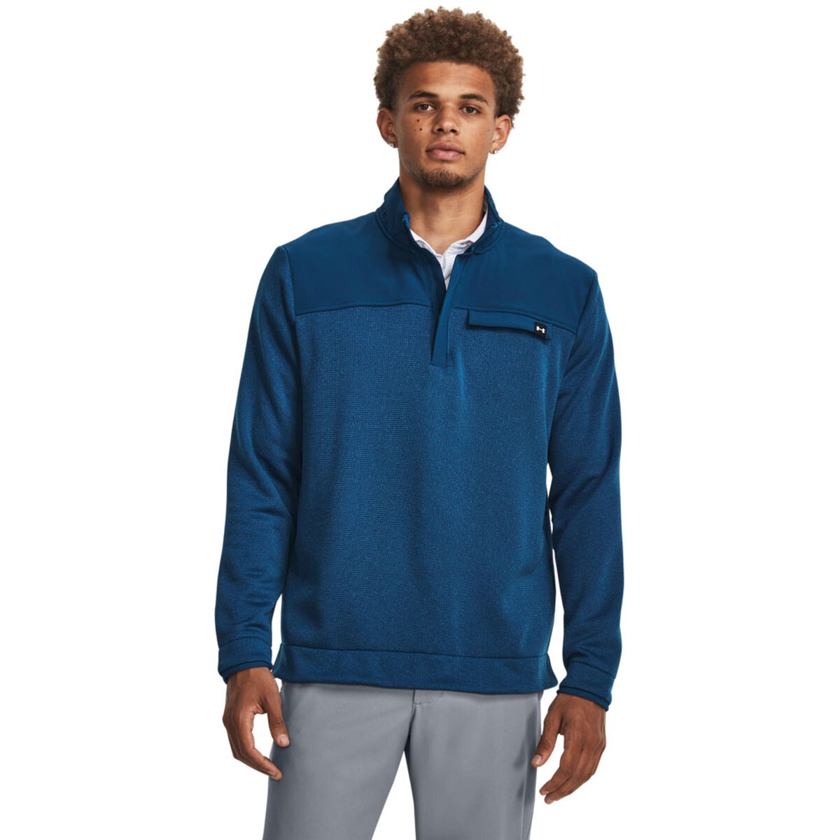 Under Armour Men’s Storm SweaterFleece Half Zip Mid Layer, Mens, Varsity blue/white, Small | American Golf