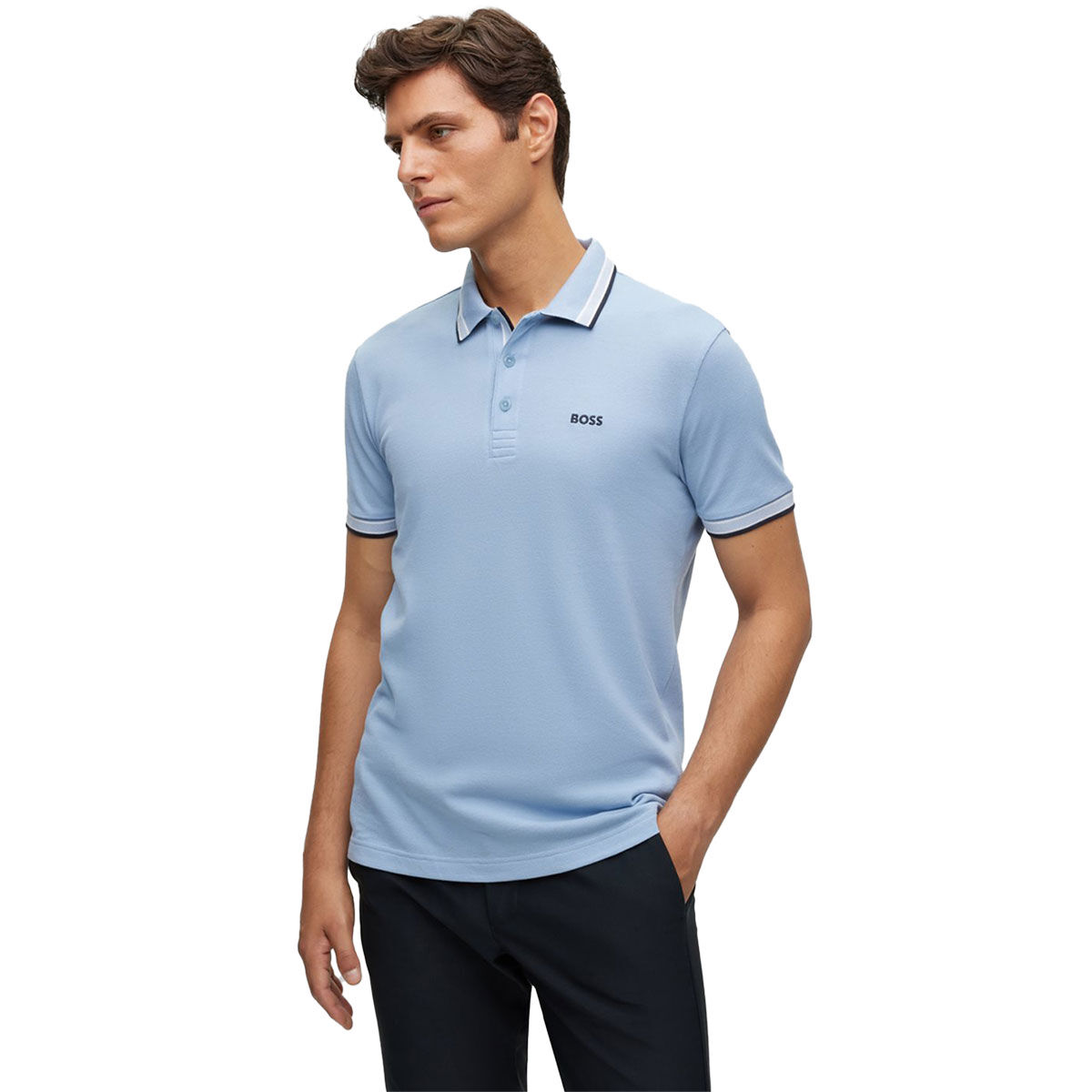 Hugo Boss Men’s Paddy Golf Polo Shirt, Mens, Light blue, Medium | American Golf