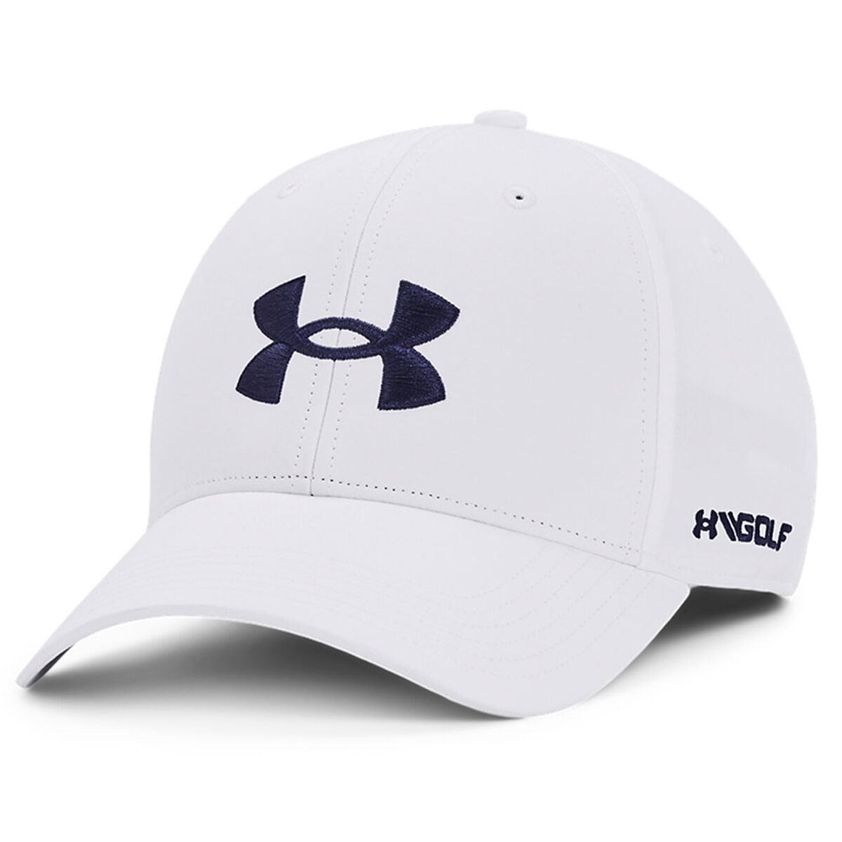 Under Armour Men’s White and Navy Blue Lightweight 96 Golf Cap | American Golf, One Size