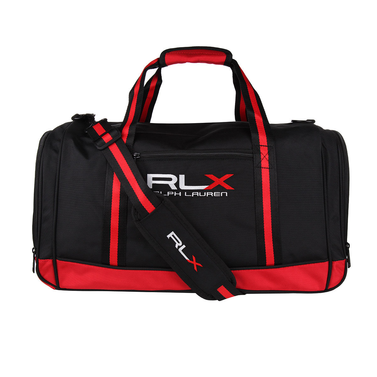 Ralph Lauren RLX Boston Large Golf Duffle Bag, Mens, Black/red, 49x31x28cm | American Golf