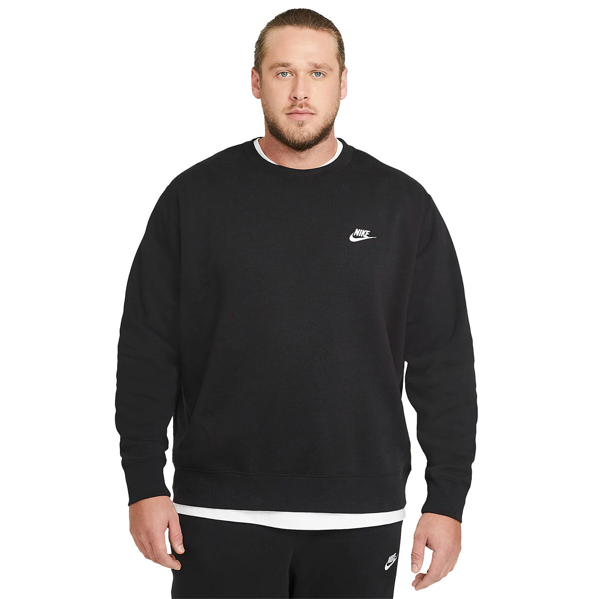 Nike Men’s Sportwear Club Fleece Golf Mid Layer, Mens, Black/white, Xxl | American Golf
