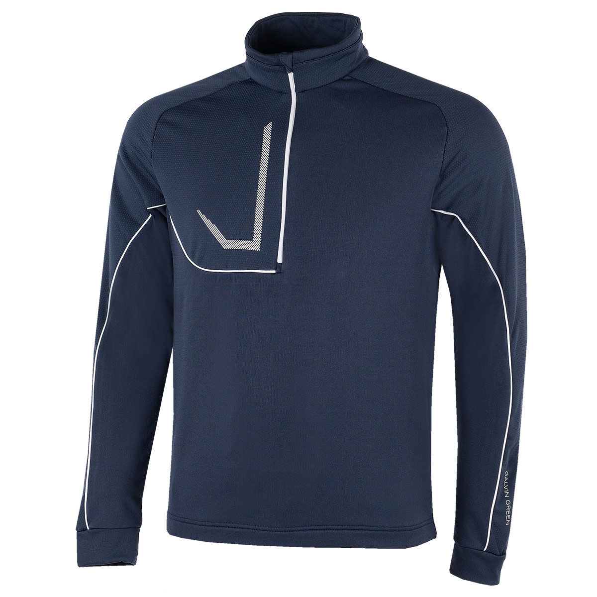 Galvin Green Mens Navy Blue and White Daxton Golf Midlayer, Size: Small| American Golf