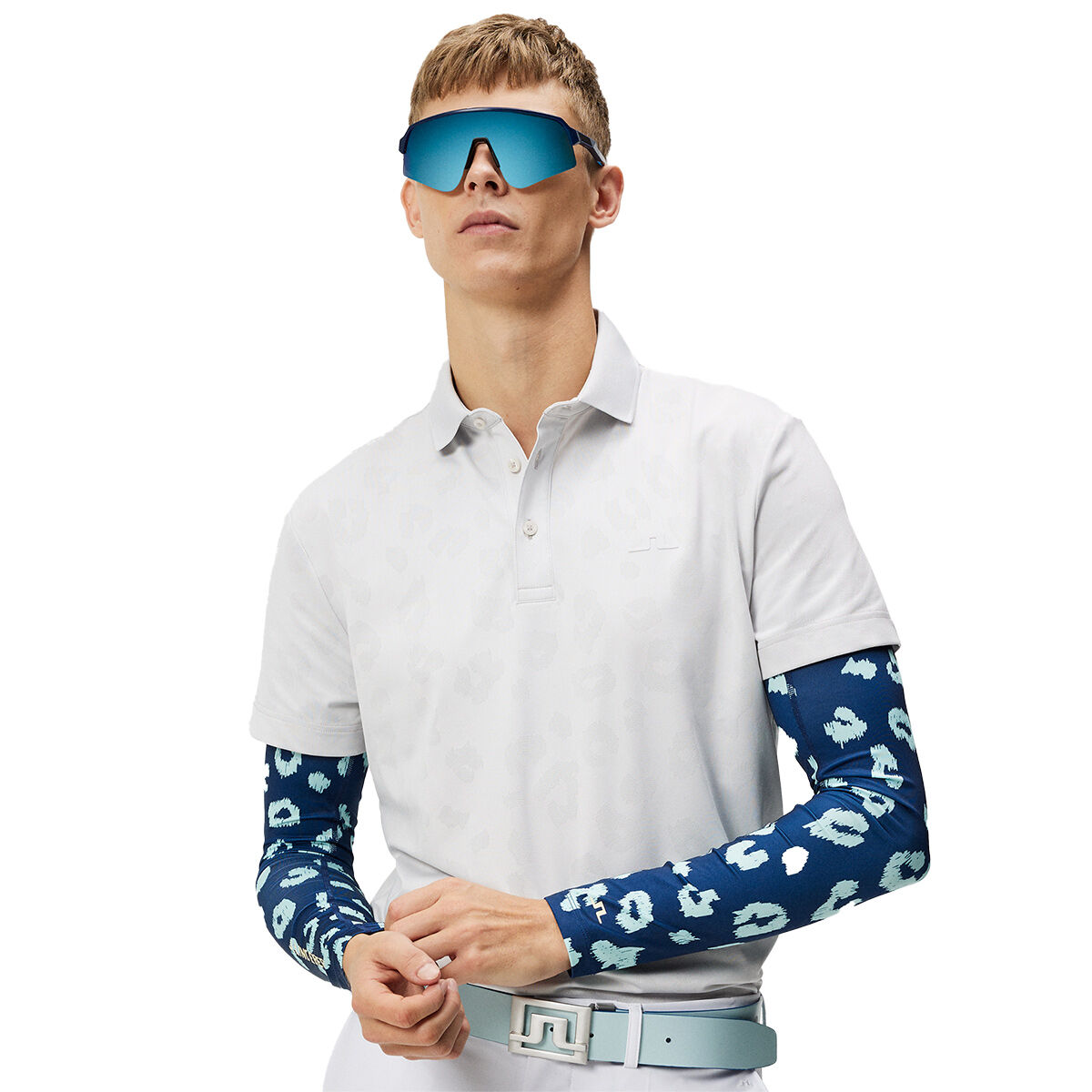 J.Lindeberg Men’s Kim Golf Polo Shirt, Mens, Light grey, Medium | American Golf