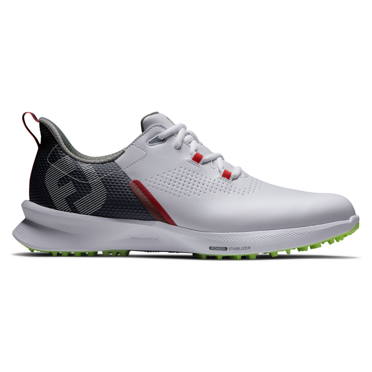 FootJoy Men’s Fuel Waterproof Spikeless Golf Shoes, Mens, White/navy/lime, 8, Regular | American Golf