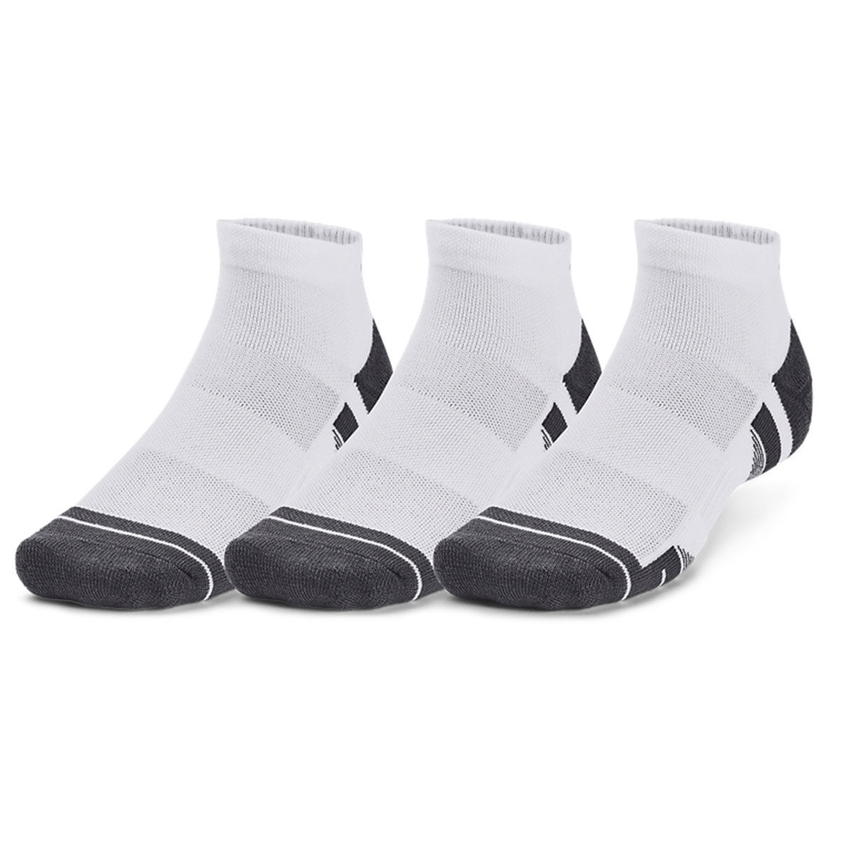 Under Armour Men’s Performance Tech Low Cut 3 Pair Pack Golf Socks, Mens, White/jet gray, Medium/large | American Golf