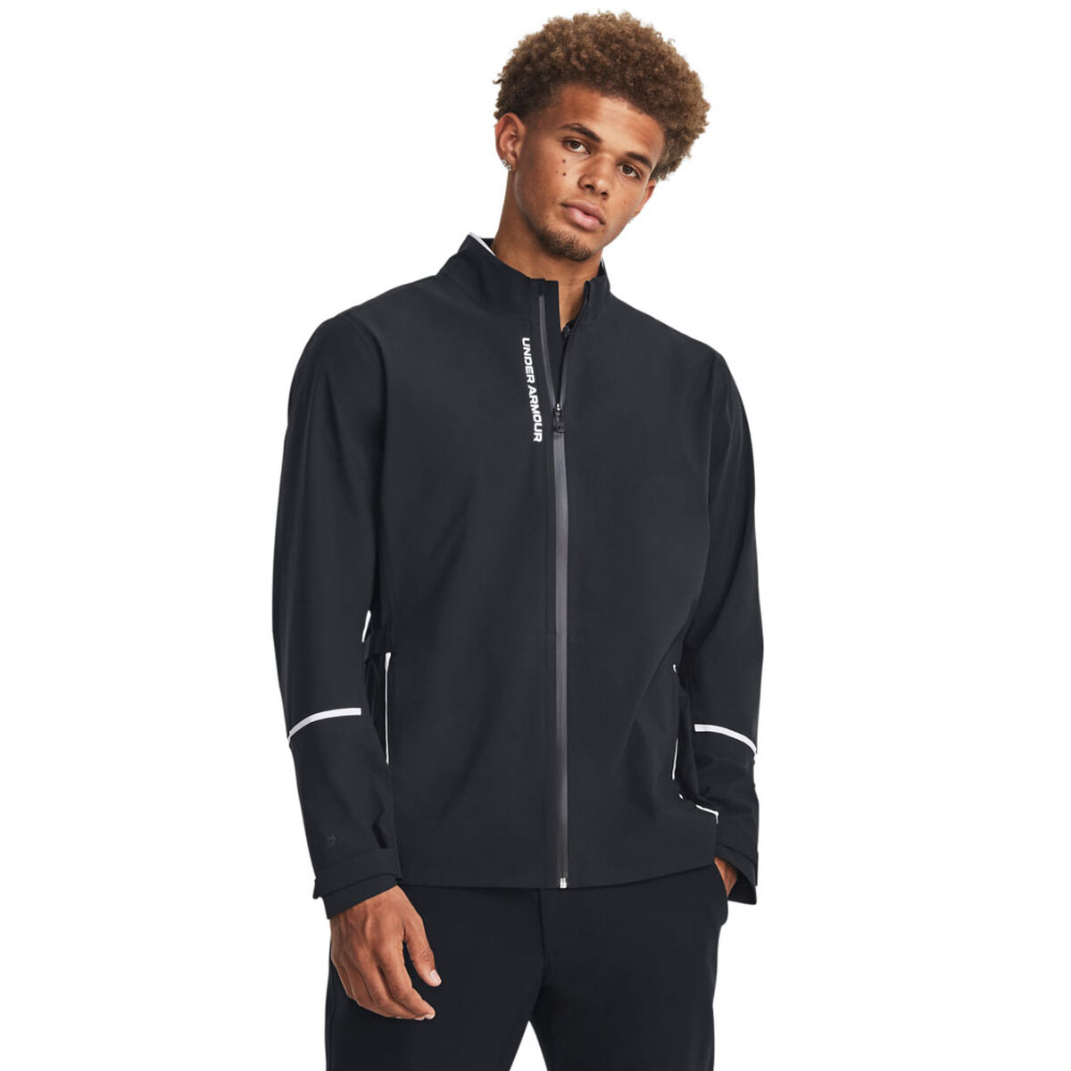 Under Armour Men’s Stormproof Cloudstrike Stretch Golf Jacket, Mens, Black/white, Small | American Golf