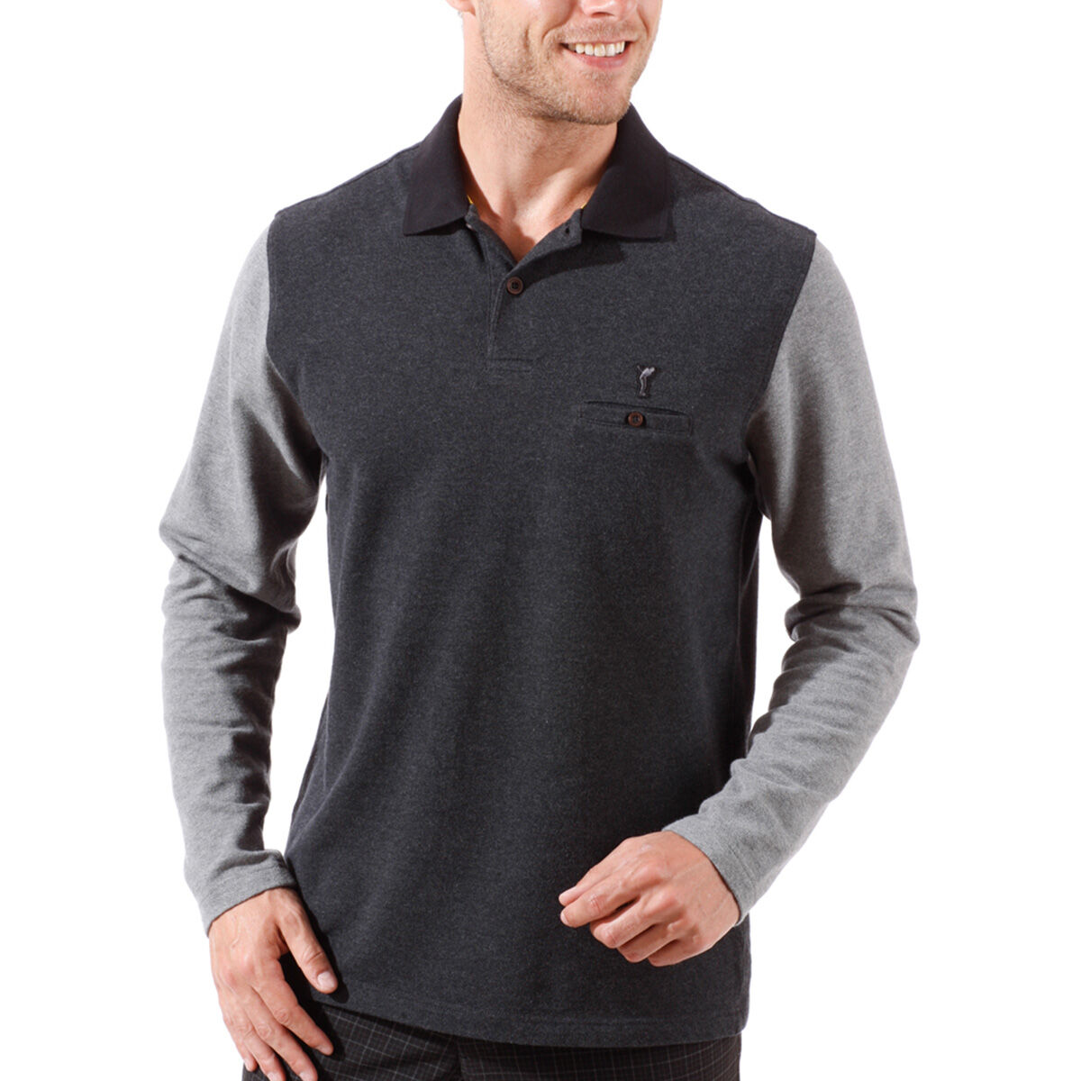 GOLFINO Men’s Brushed Cotton Piquet Golf Polo Shirt, Mens, Grey, Xxl | American Golf